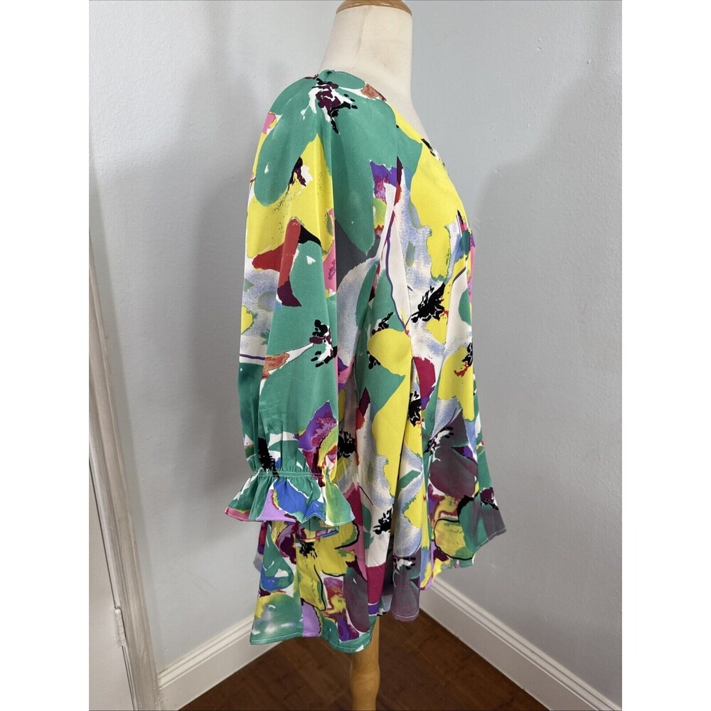UMGEE Blouse Womens Large Multicolor Lilly Lush‎ Emerald Mix Top - Picture 3 of 9